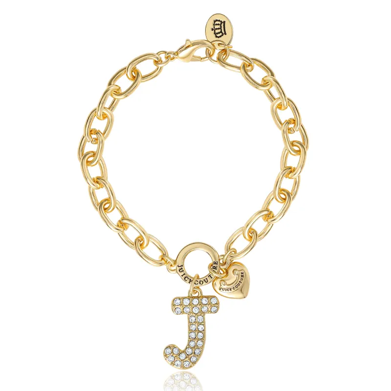 Pavé Initial Charm Bracelet, Letter J sold by Juicy Couture