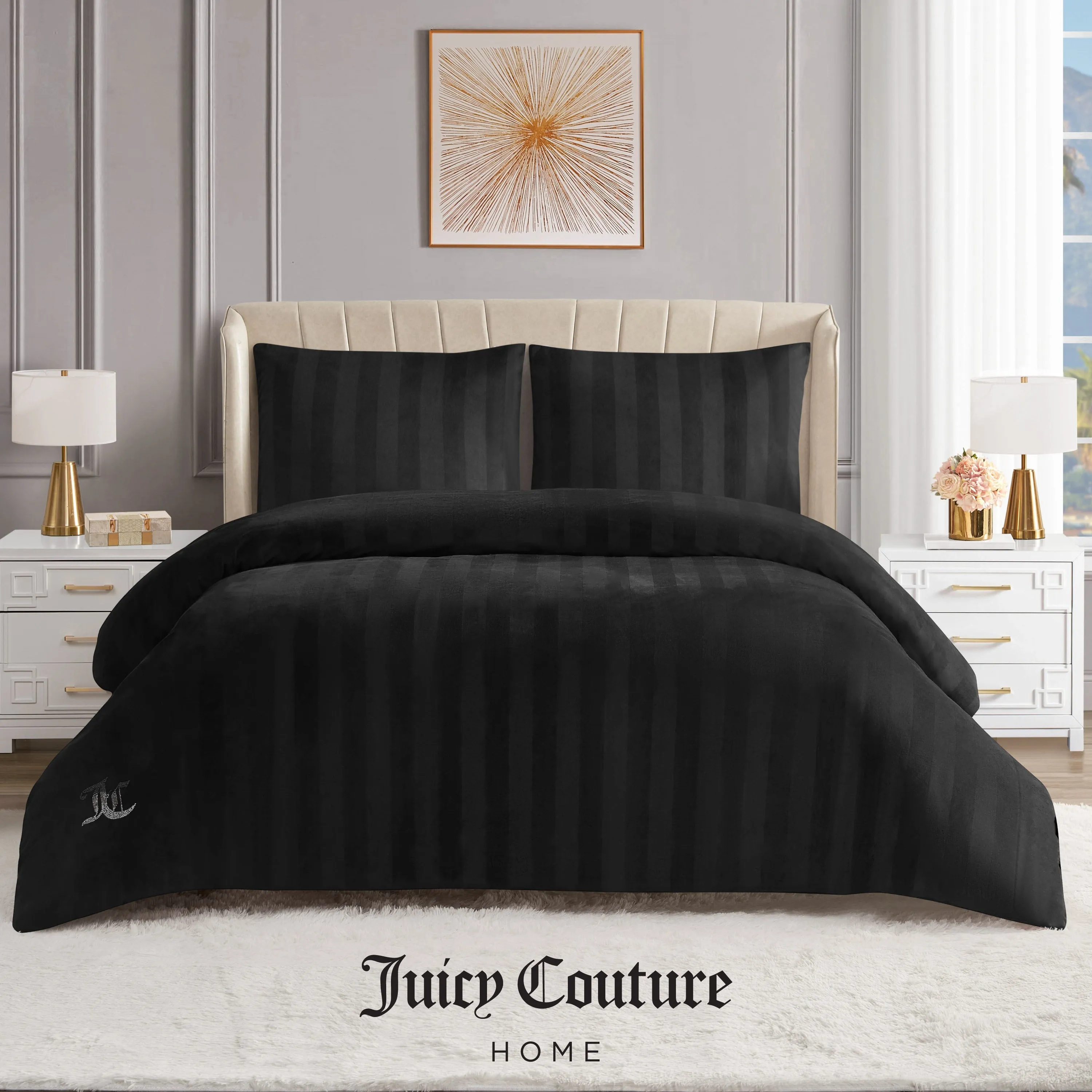 Jenny Velour Striped Jacquard Duvet Set sold by Juicy Couture product image thumbnail 5