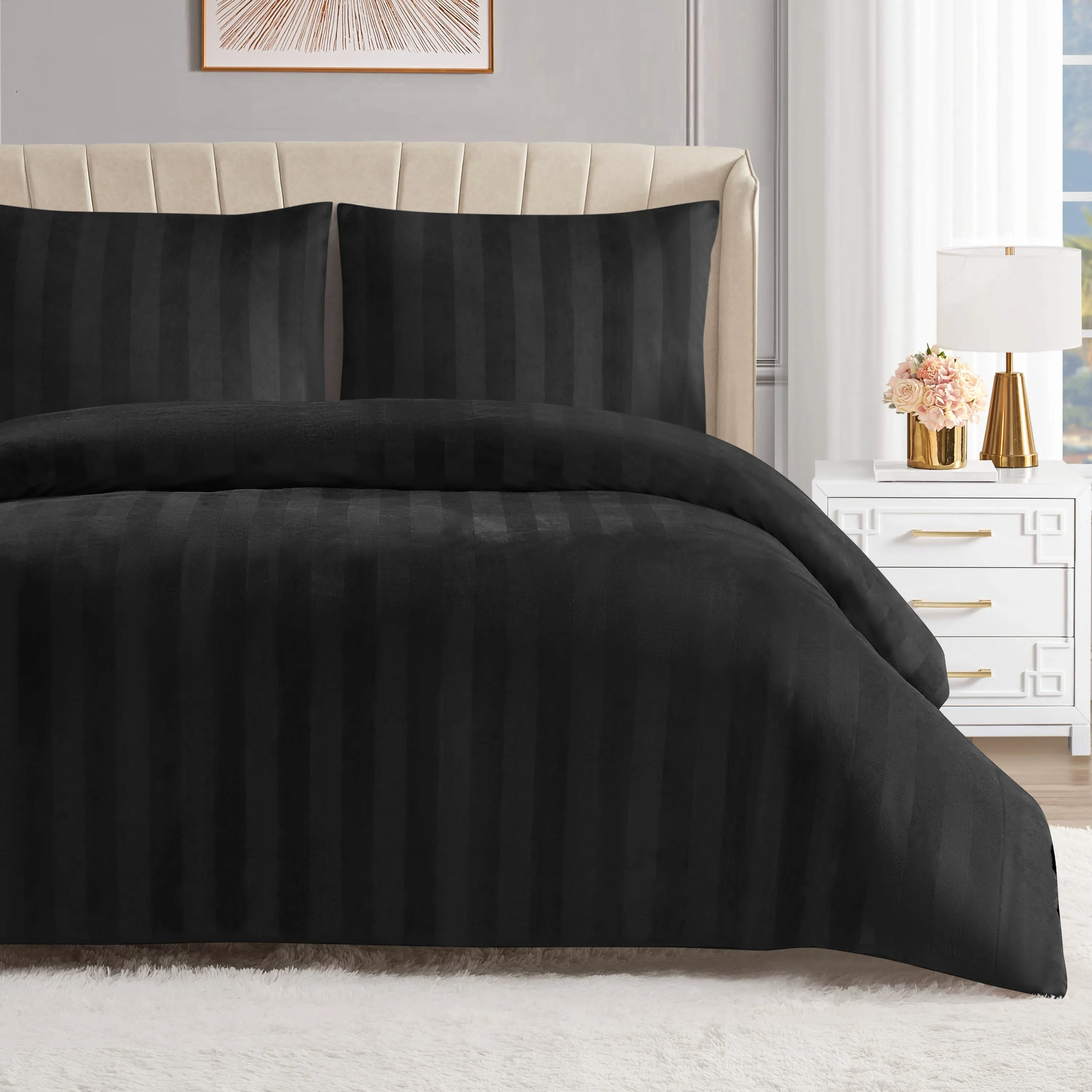 Jenny Velour Striped Jacquard Duvet Set sold by Juicy Couture product image thumbnail 3
