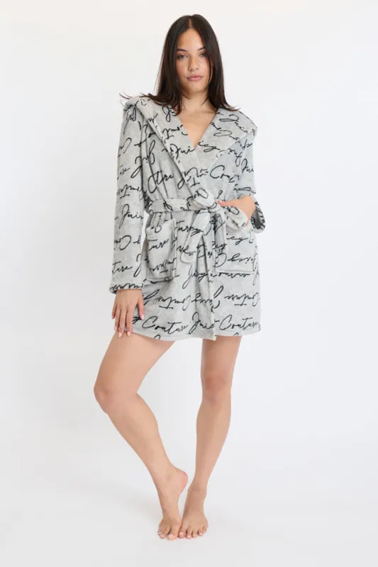 Hooded Luxe Plush Robe sold by Juicy Couture