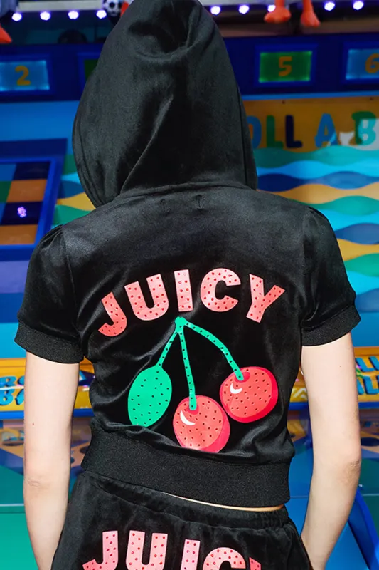 Cherry Bling Velour Hoodie made by Juicy Couture