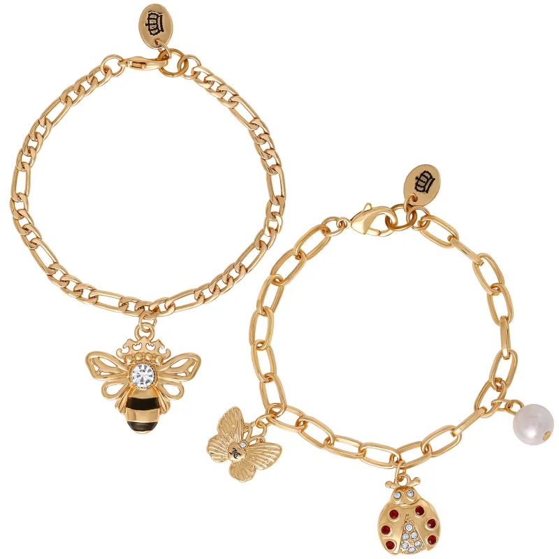 Gold-Tone Charm Bracelet Duo made by Juicy Couture