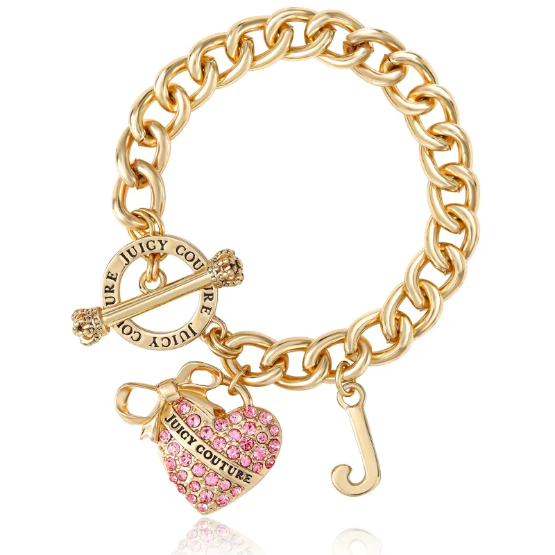 Pink Pavé Heart Toggle Bracelet made by Juicy Couture