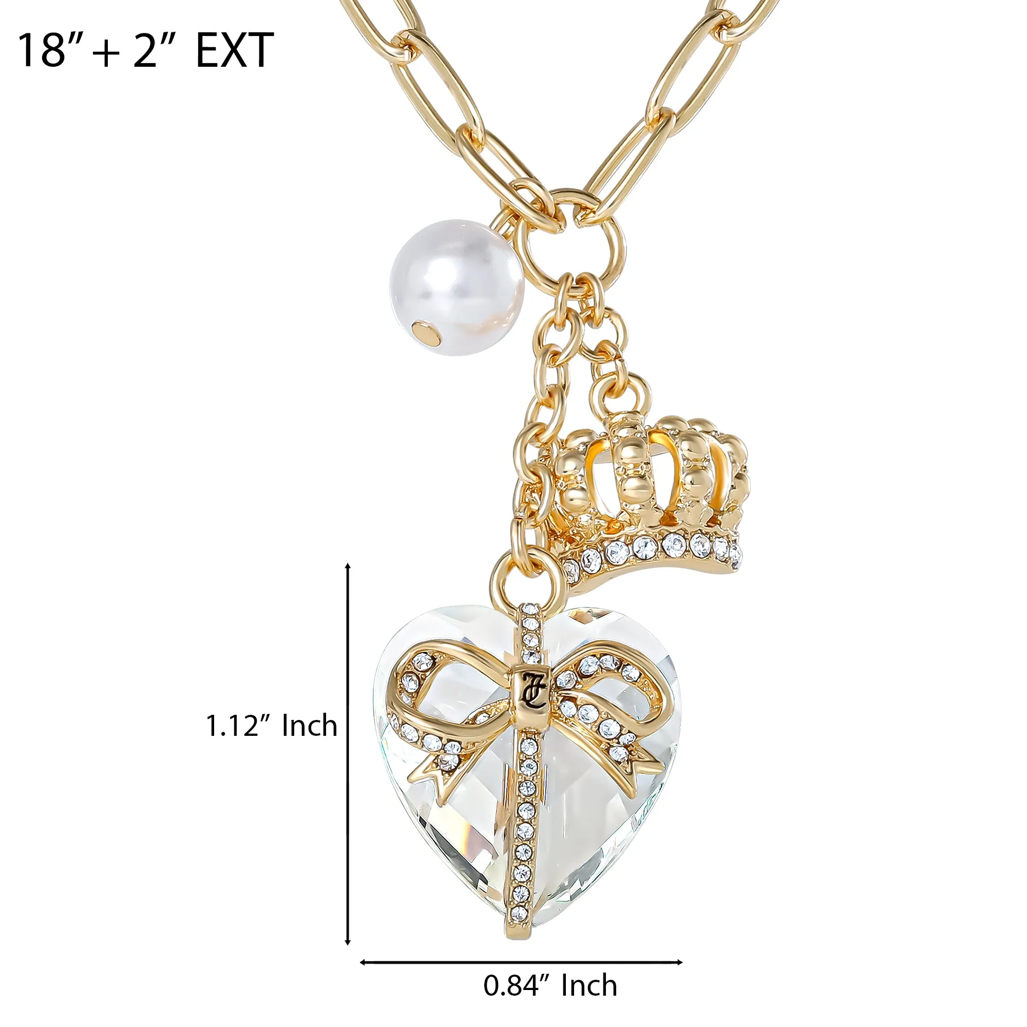 Heart, Crown, Pearl Charm Cluster Necklace sold by Juicy Couture product image thumbnail 4