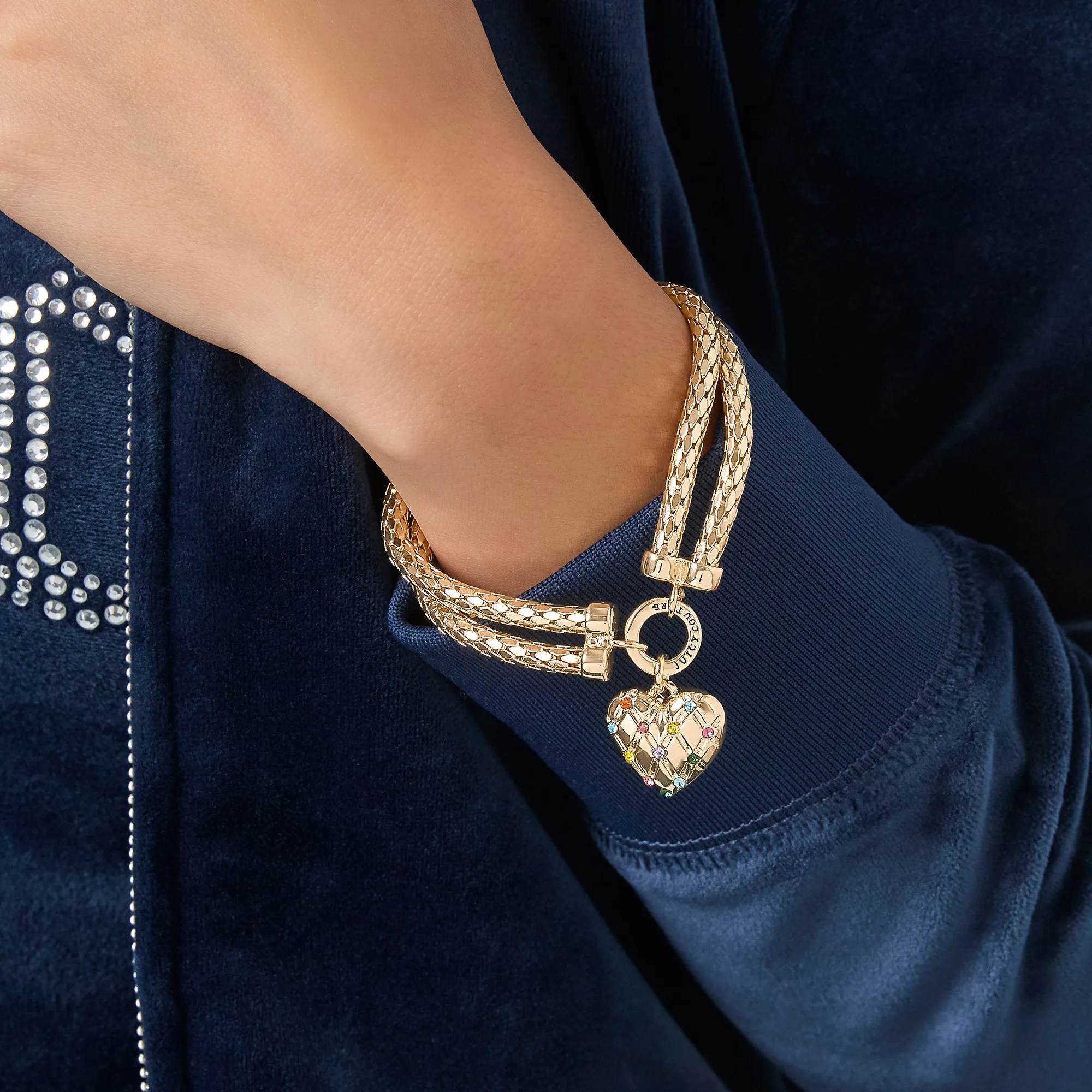 Double Chain Heart Padlock Bracelet sold by Juicy Couture product image thumbnail 2