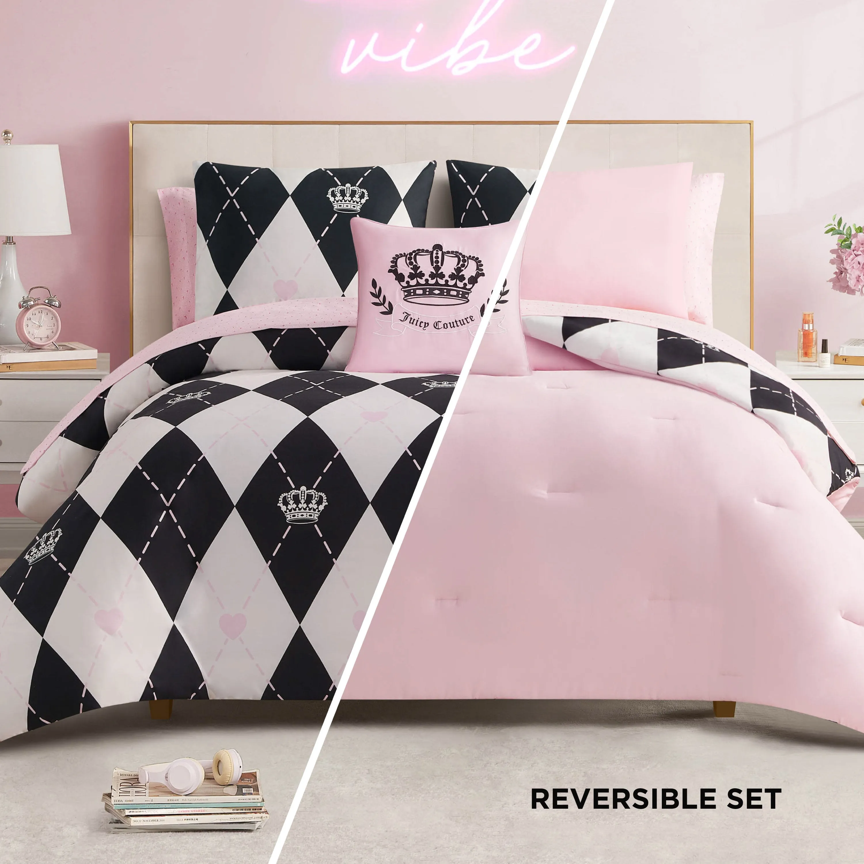 Royal Argyle Reversible Bed in a Bag Bedding Set sold by Juicy Couture product image thumbnail 3