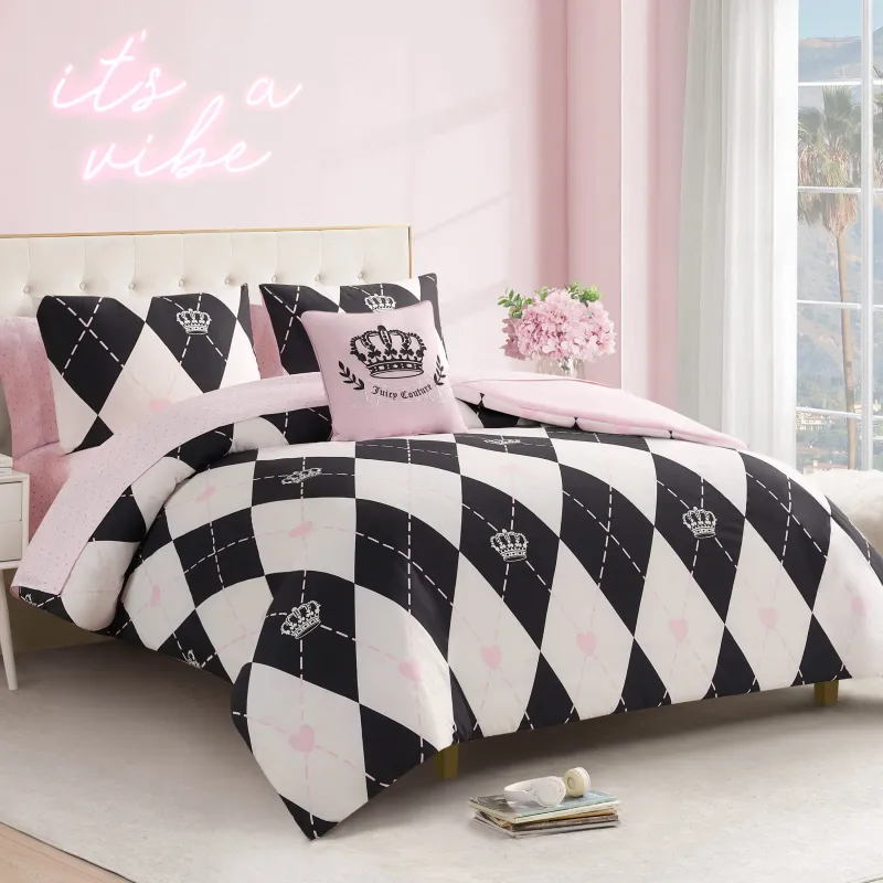 Royal Argyle Reversible Bed in a Bag Bedding Set made by Juicy Couture