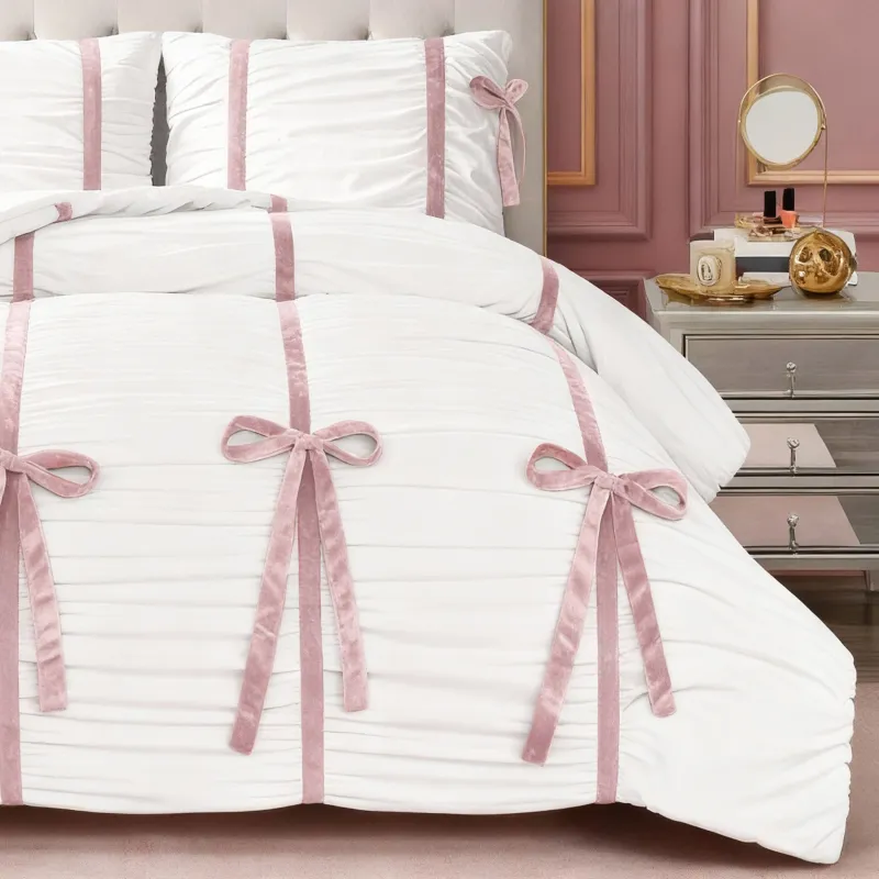 Amelie Bows Ruched Comforter Set made by Juicy Couture