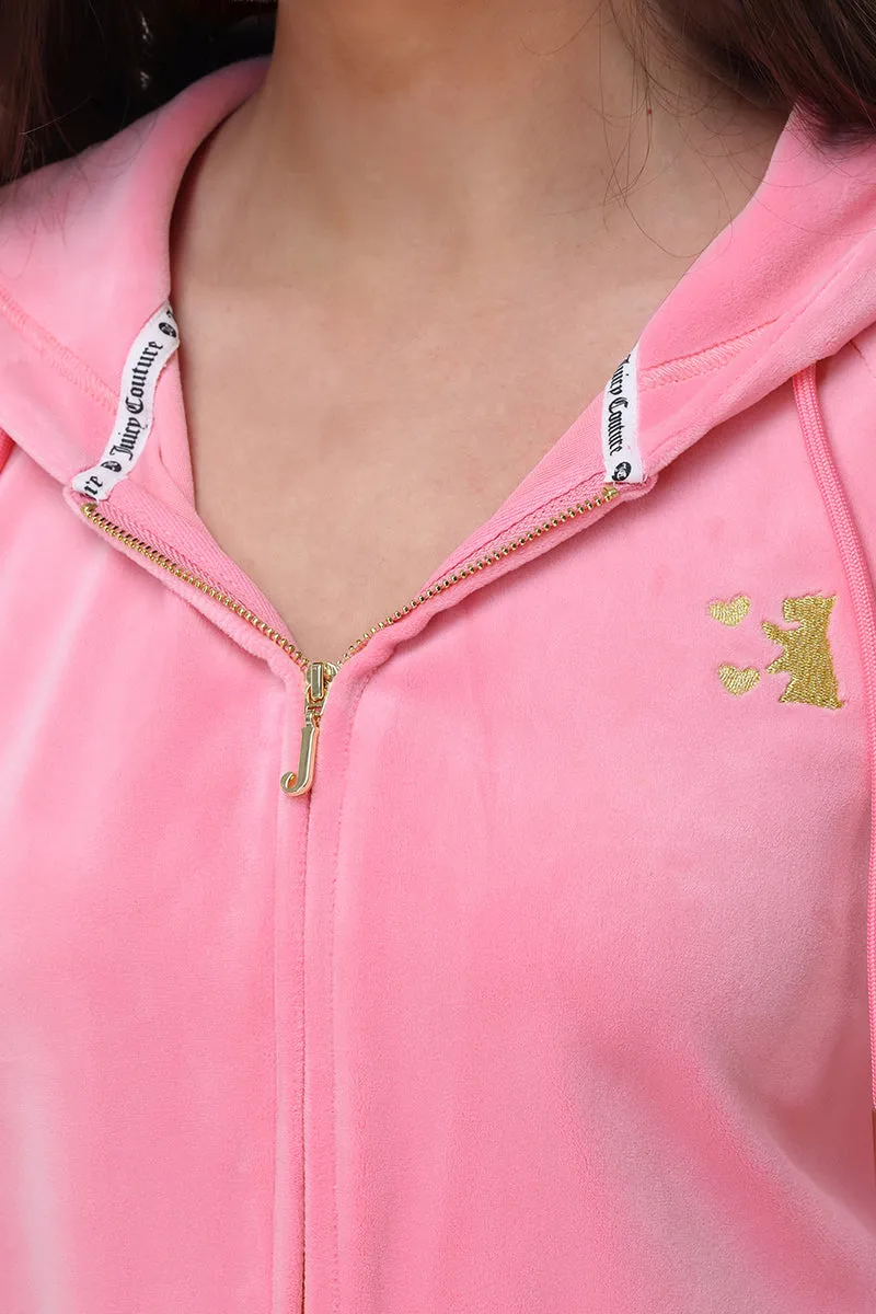 Heritage Stripe Bling Velour Zip Hoodie sold by Juicy Couture product image thumbnail 3
