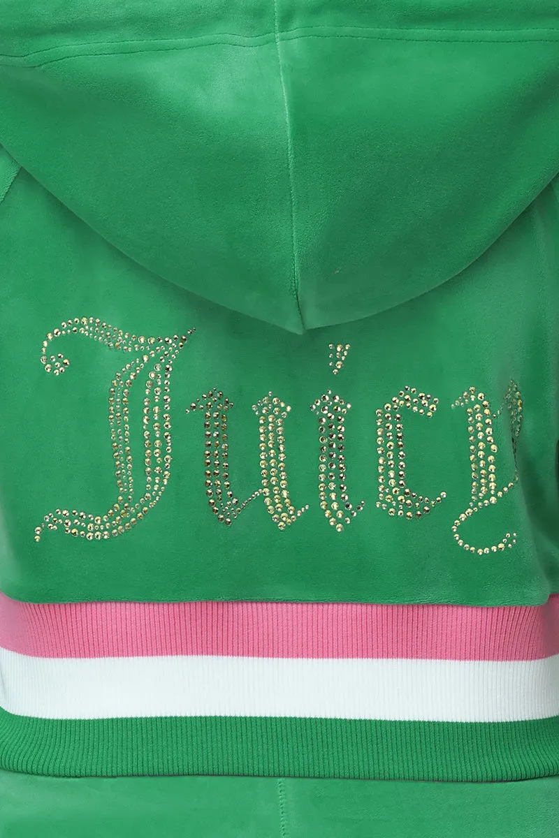 Heritage Stripe Bling Velour Zip Hoodie sold by Juicy Couture product image thumbnail 3