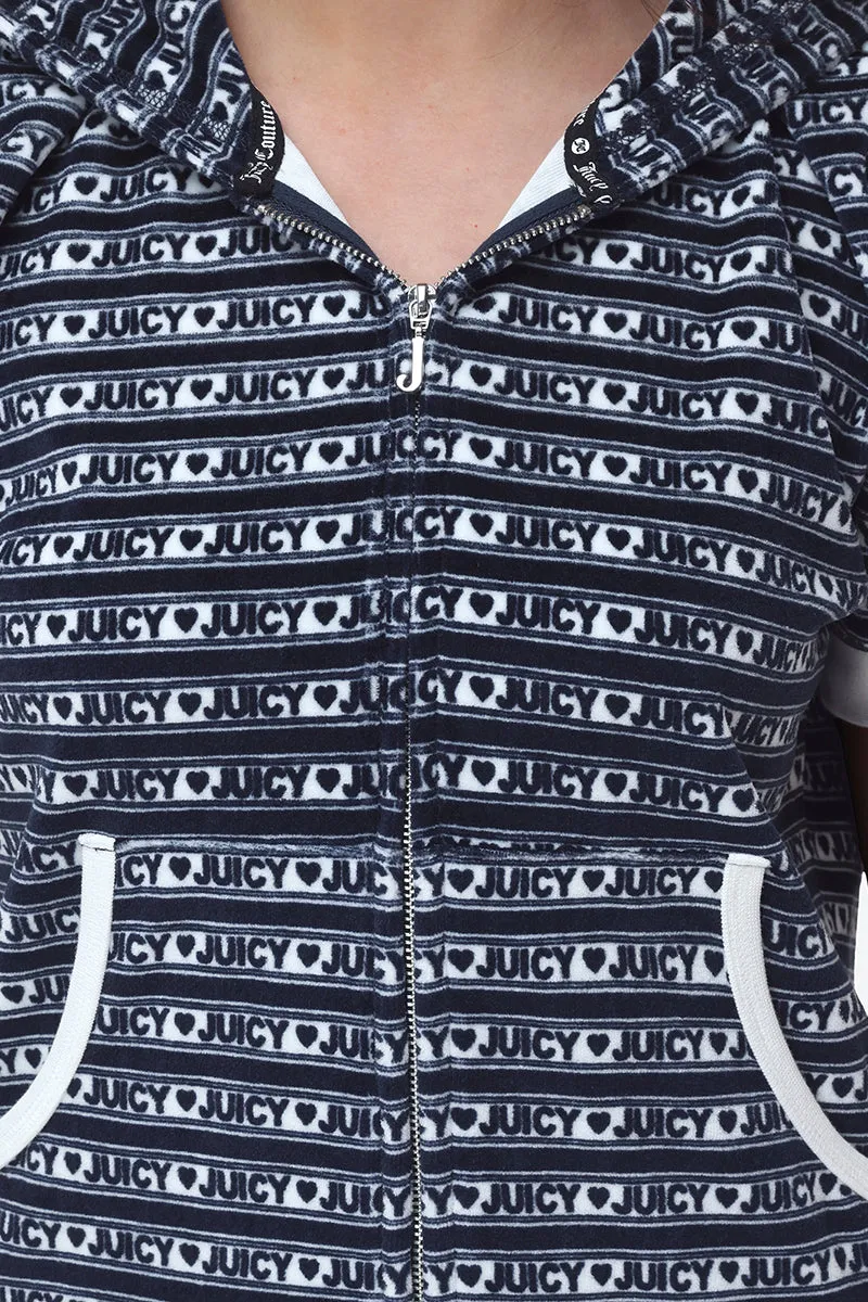 Logo Stripe Short Sleeve Zip Hoodie sold by Juicy Couture product image thumbnail 4
