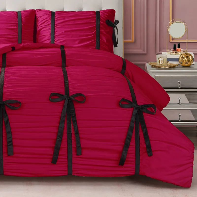 Amelie Bows Ruched Comforter Set made by Juicy Couture