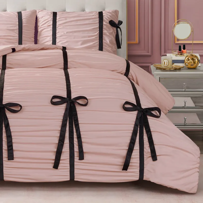 Amelie Bows Ruched Comforter Set made by Juicy Couture