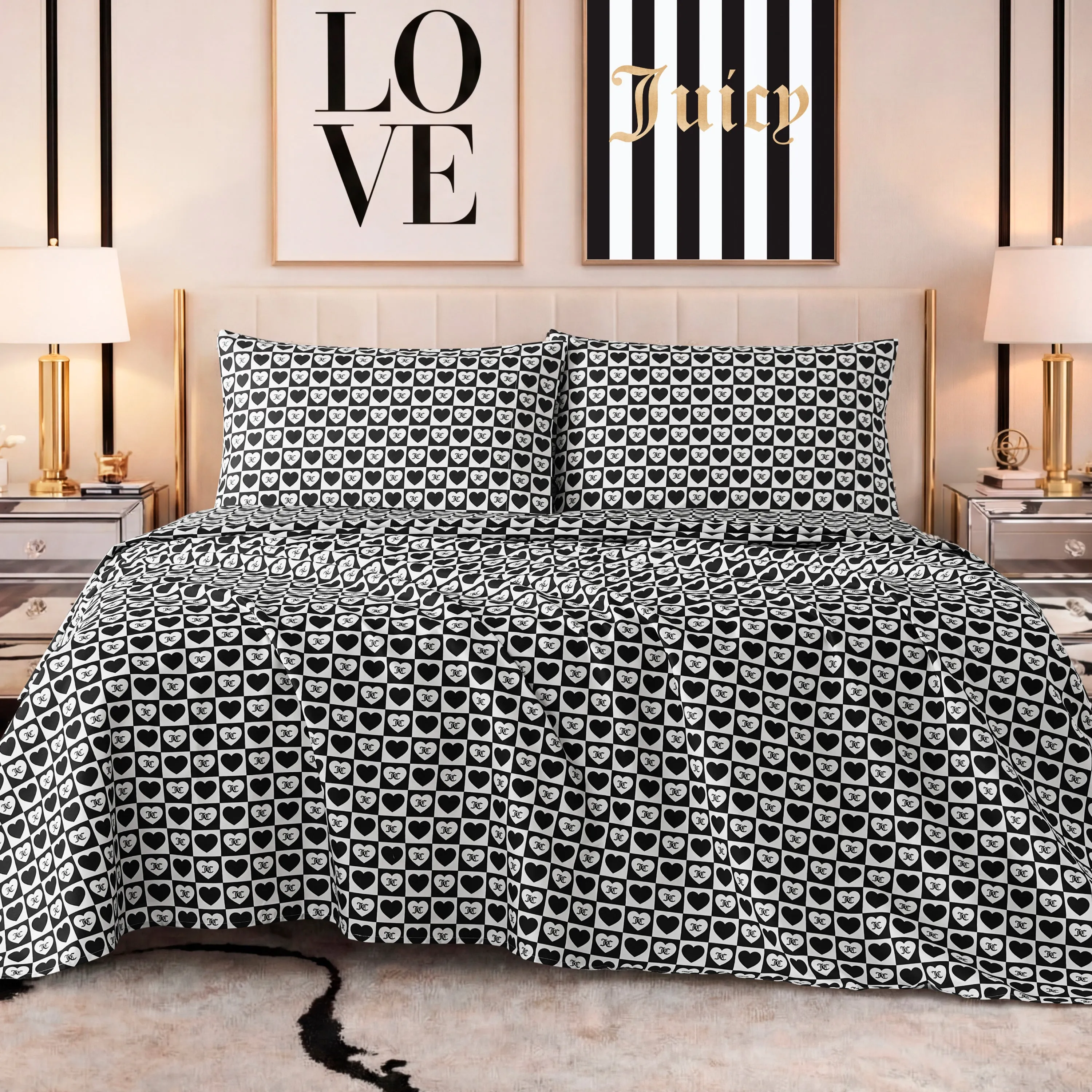 Printed Microfiber Sheet Set sold by Juicy Couture product image thumbnail 3