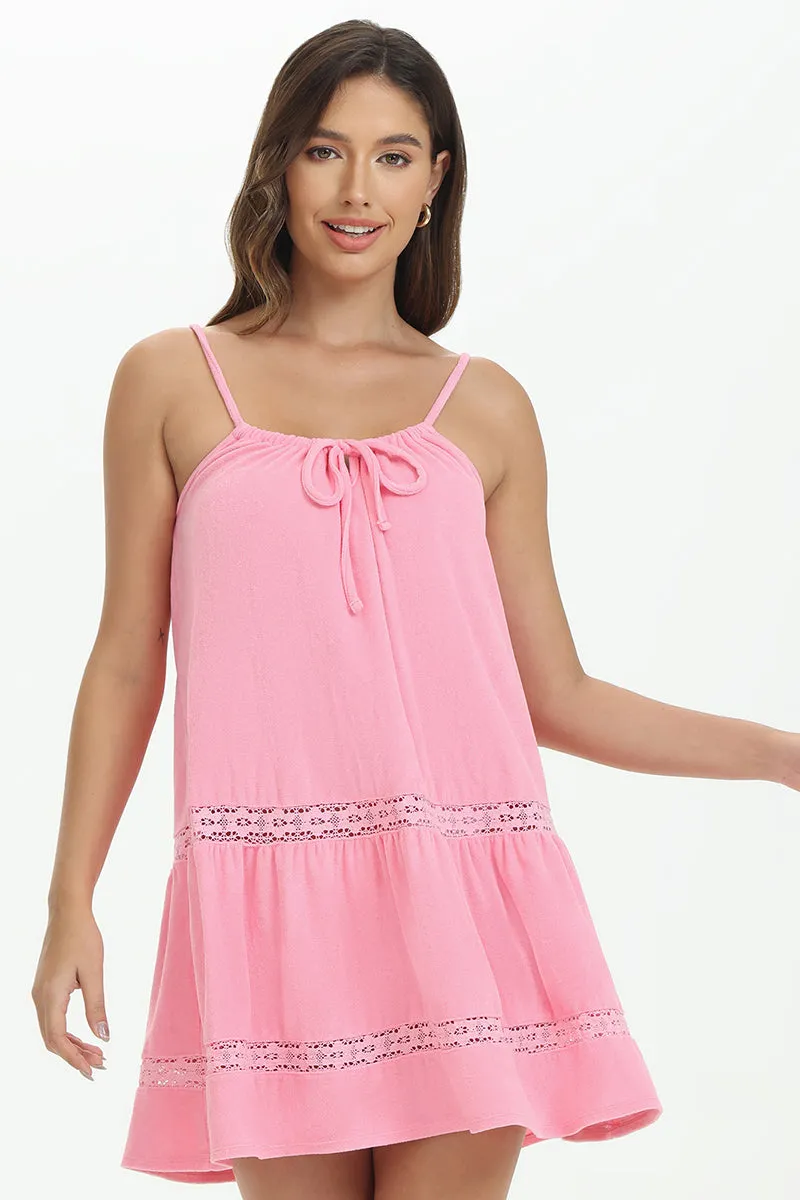 Towel Terry Lace Trim Tiered Dress sold by Juicy Couture