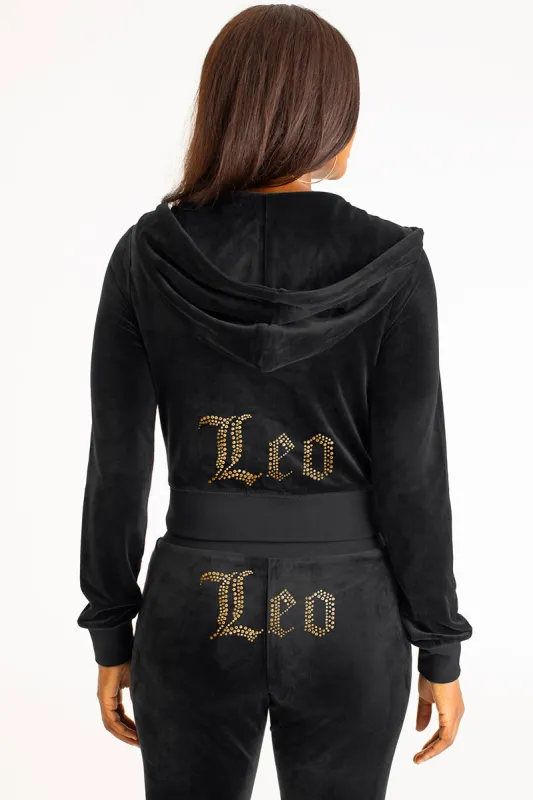 Leo Customizable Big Bling Velour Hoodie sold by Juicy Couture