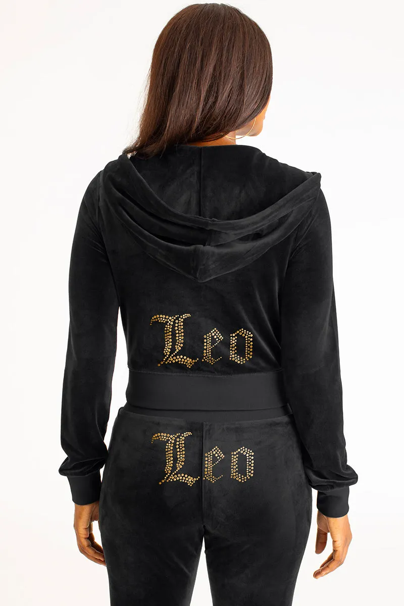 Leo Customizable Big Bling Velour Hoodie sold by Juicy Couture