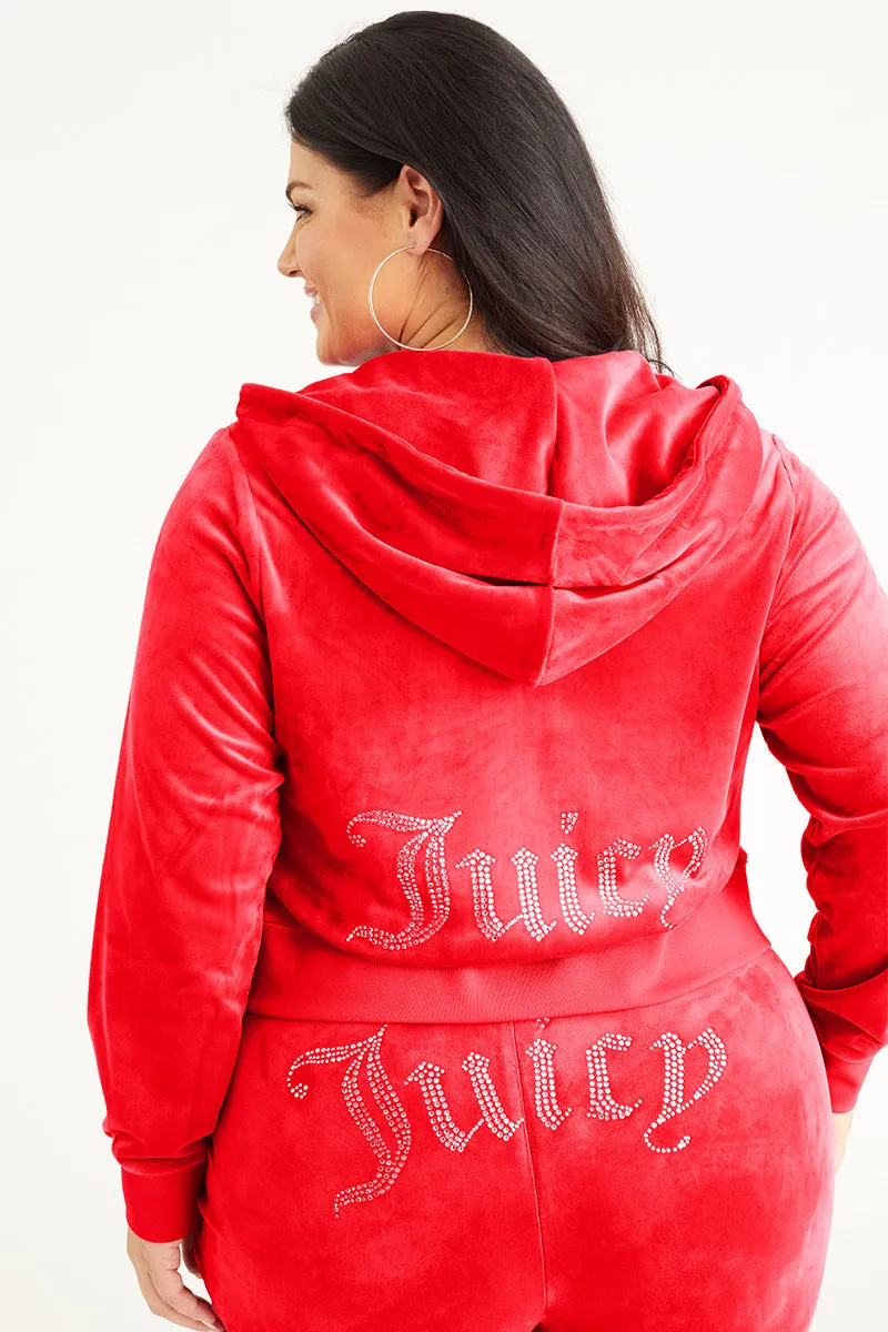 Plus-Size OG Big Bling Velour Hoodie sold by Juicy Couture