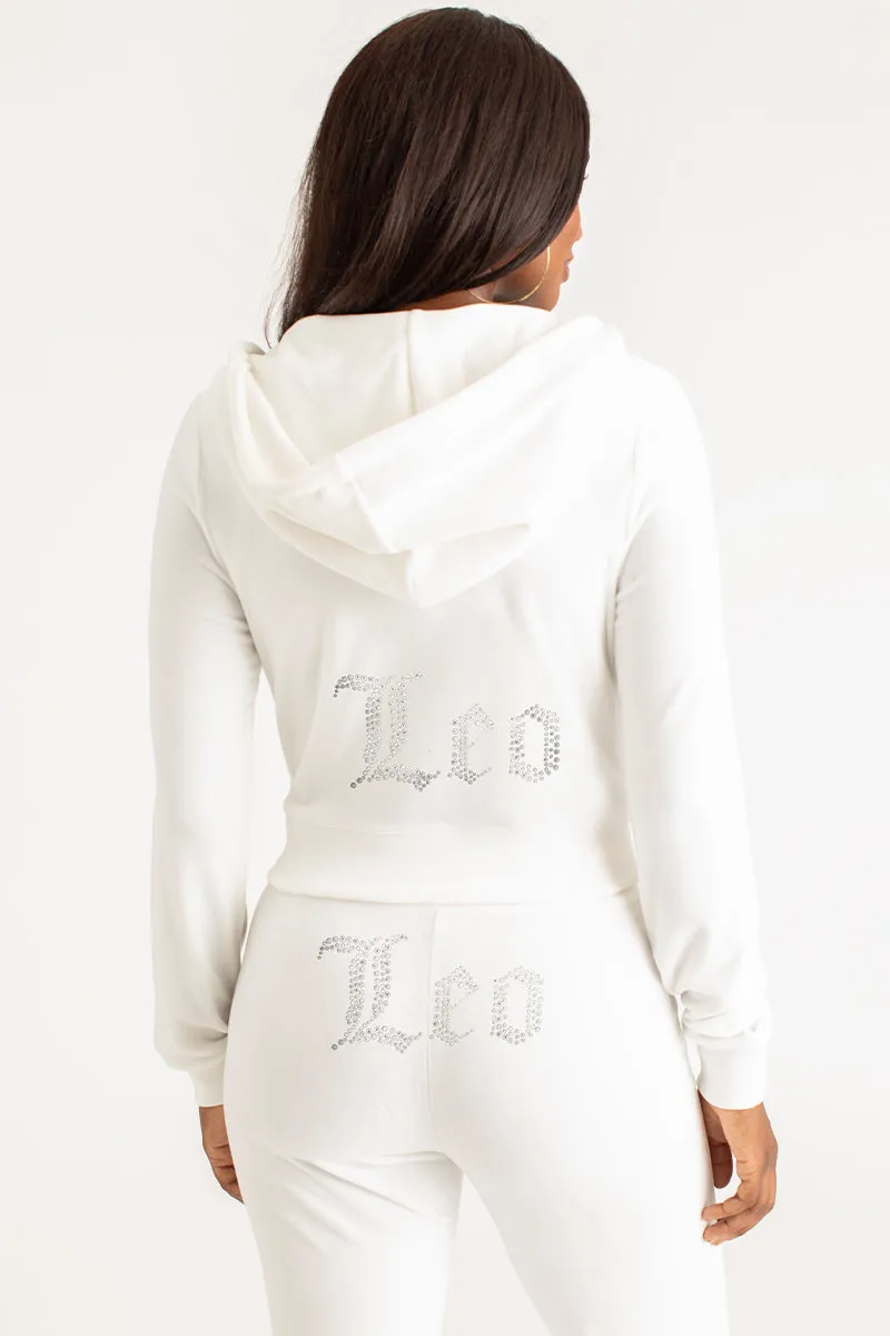 Leo Customizable Big Bling Velour Hoodie sold by Juicy Couture product image thumbnail 3