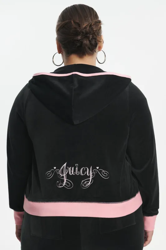 Plus-Size Sweetheart Cotton Velour Hoodie sold by Juicy Couture