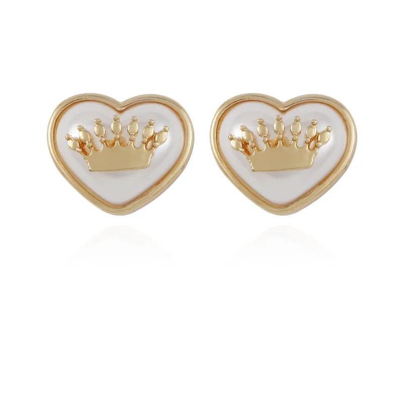 Crown in Heart Stud Earrings sold by Juicy Couture
