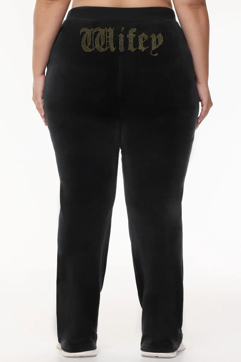 Wifey Customizable Big Bling Velour Track Pants sold by Juicy Couture product image thumbnail 3
