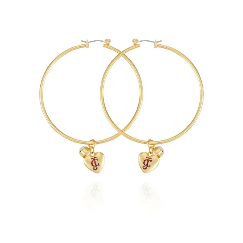 Heart Drop Hoop Earrings sold by Juicy Couture