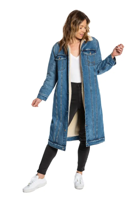 Faux Sherpa Lined Trucker Jean Jacket sold by Juicy Couture