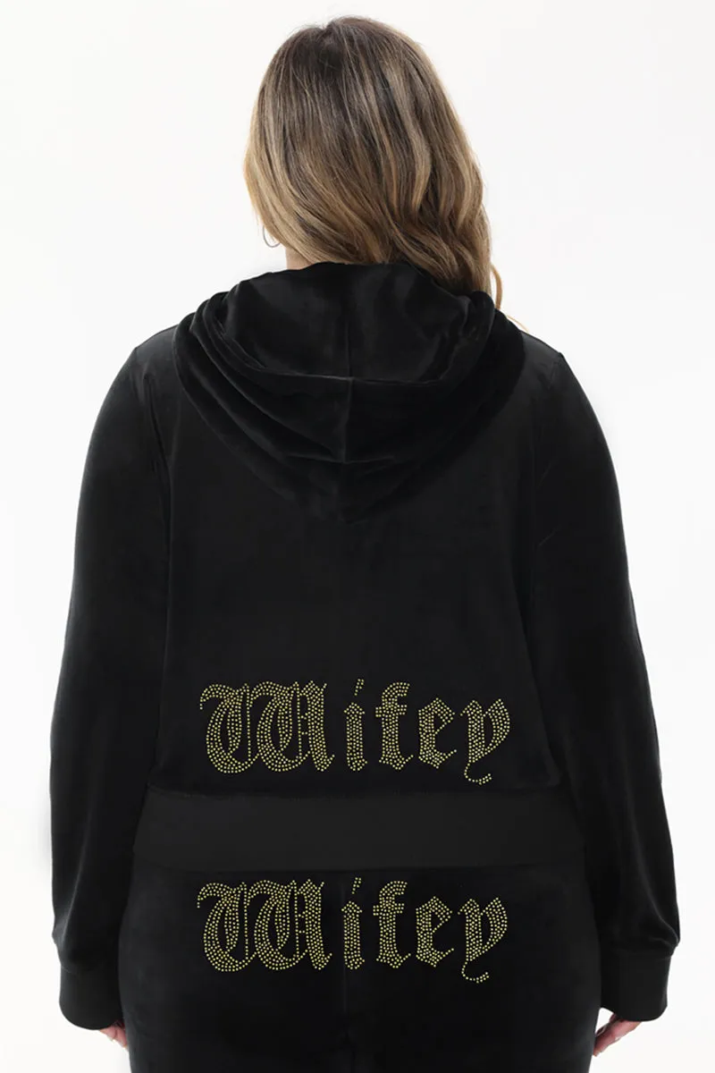 Wifey Customizable Big Bling Velour Hoodie sold by Juicy Couture product image thumbnail 3