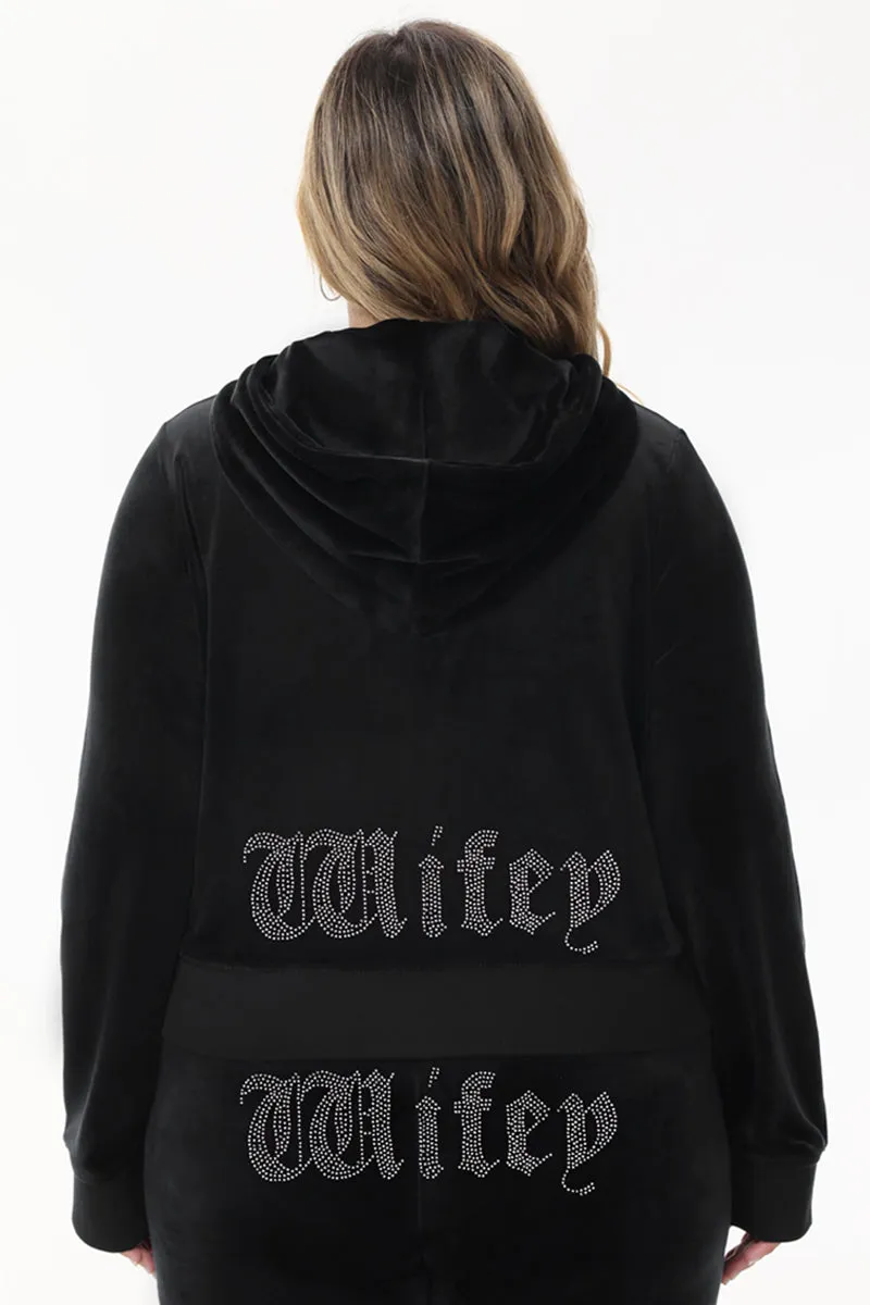 Wifey Customizable Big Bling Velour Hoodie sold by Juicy Couture product image thumbnail 4