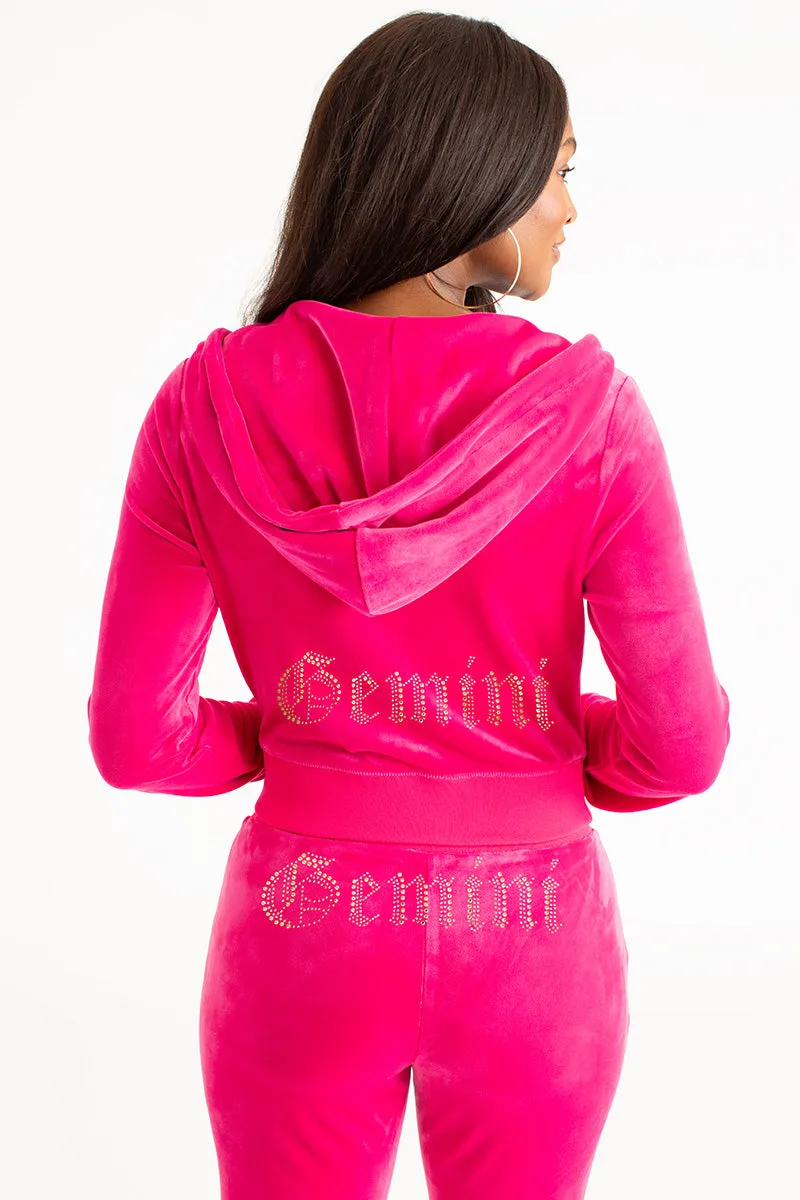 Gemini Customizable Big Bling Velour Hoodie sold by Juicy Couture product image thumbnail 3