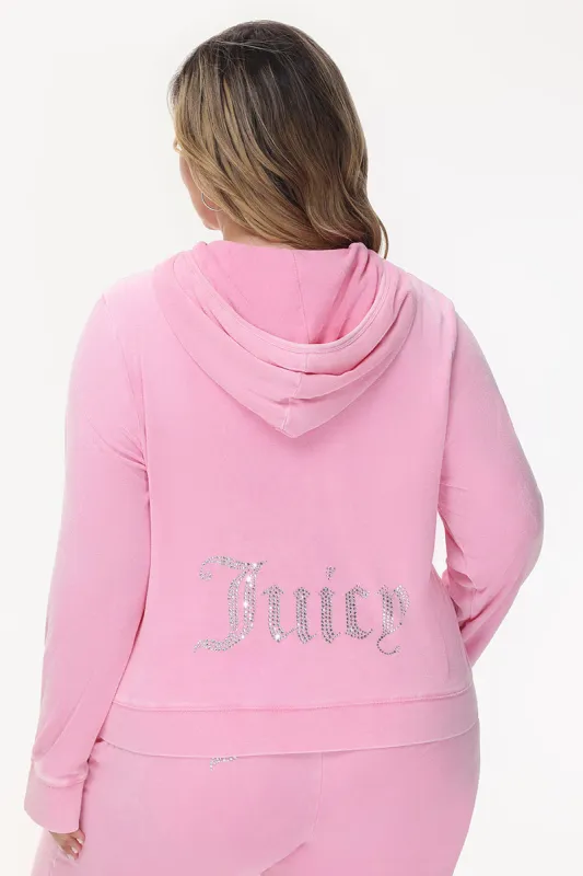 Plus-Size Big Bling Towel Terry Zip Hoodie sold by Juicy Couture