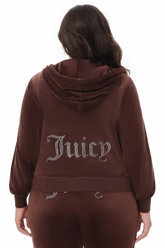 Plus-Size OG Big Bling Velour Hoodie sold by Juicy Couture