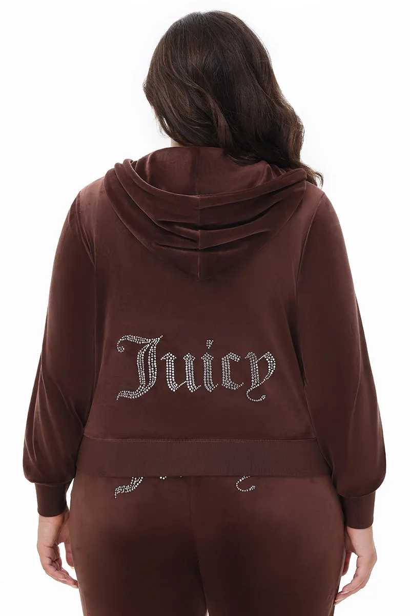 Plus-Size OG Big Bling Velour Hoodie sold by Juicy Couture
