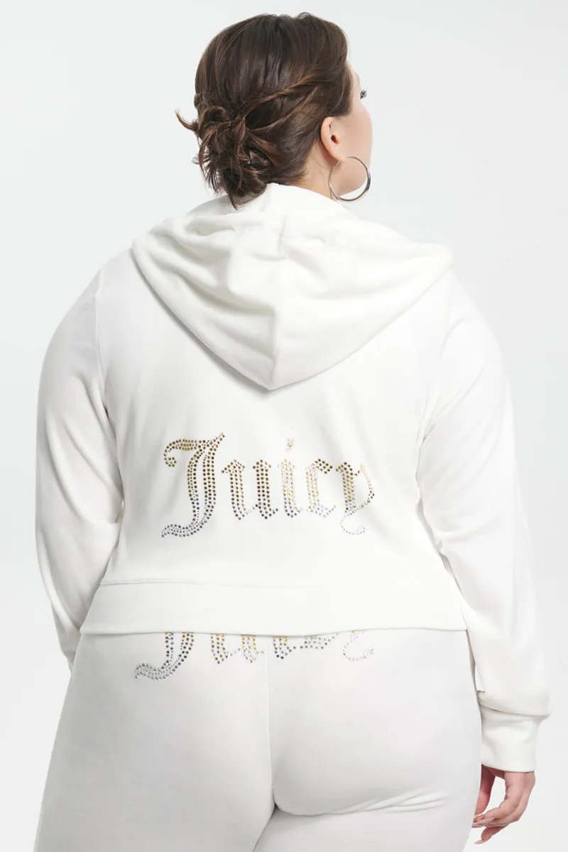 Plus-Size Ombre Big Bling Velour Hoodie sold by Juicy Couture