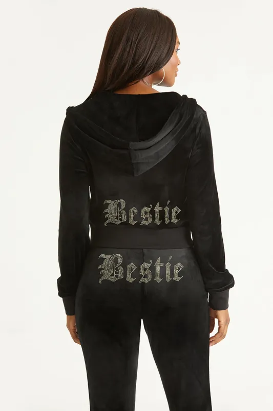 Bestie Big Bling Velour Hoodie sold by Juicy Couture