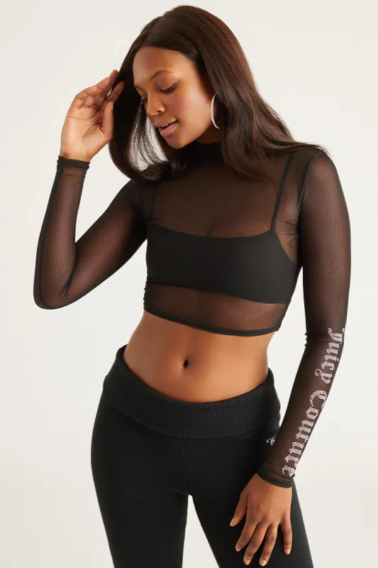 Small Bling Mesh Mockneck Top sold by Juicy Couture