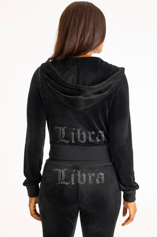 Libra Customizable Big Bling Velour Hoodie sold by Juicy Couture
