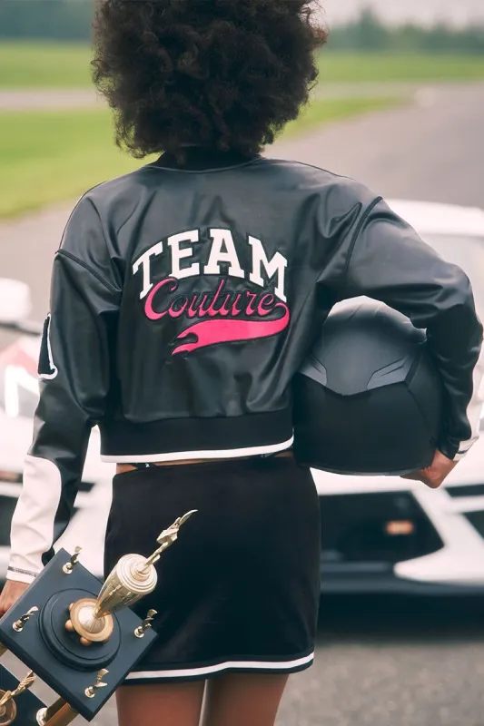 Faux Leather Moto Bomber Jacket sold by Juicy Couture