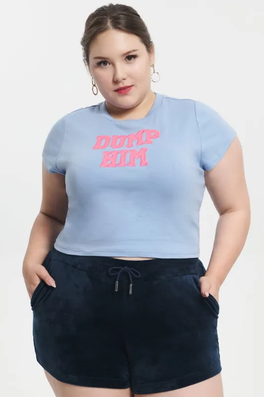 Plus-Size Dump Him Baby Tee made by Juicy Couture