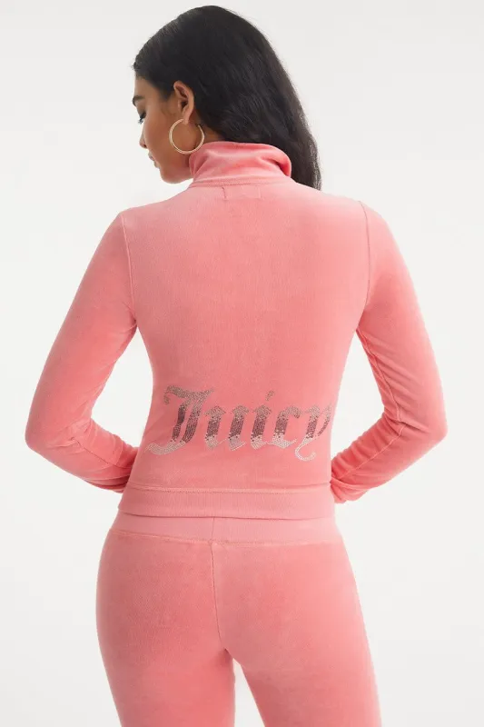 Ombre Bling Cotton Velour Mockneck Track Jacket sold by Juicy Couture