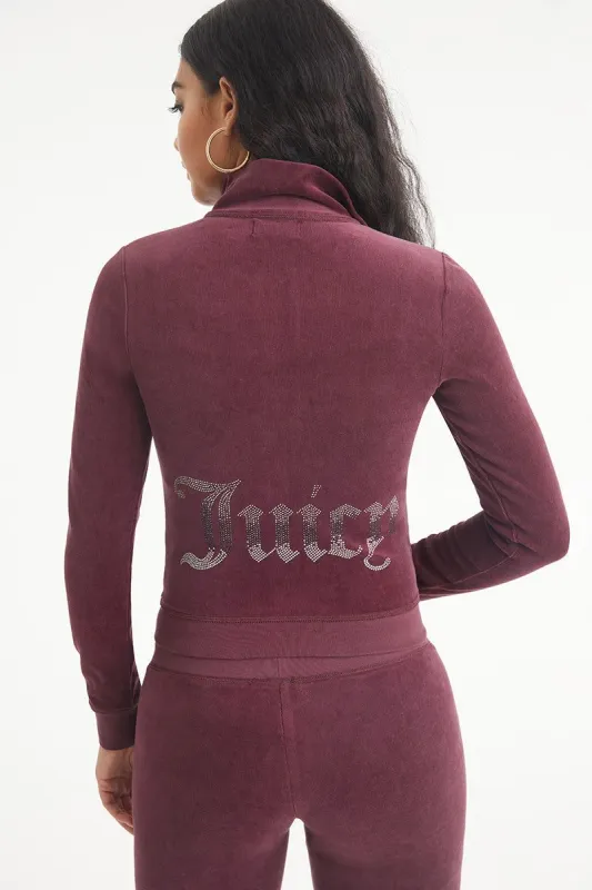 Ombre Bling Cotton Velour Mockneck Track Jacket sold by Juicy Couture