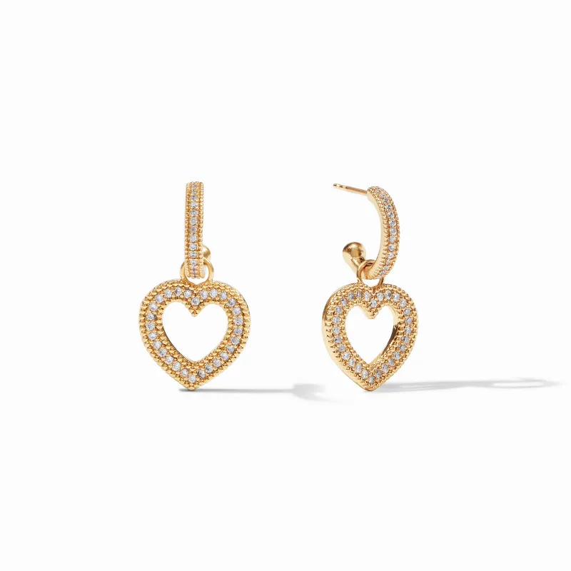 Esme Heart Pavé Hoop & Charm Earring sold by Julie Vos