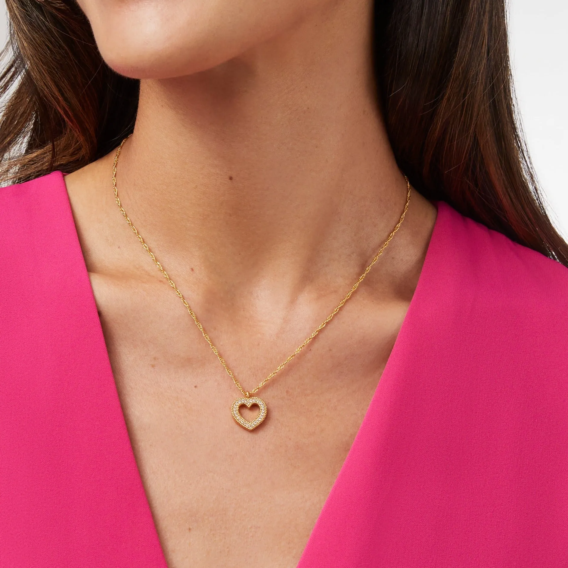 Esme Heart Pavé Solitaire Necklace sold by Julie Vos product image thumbnail 2