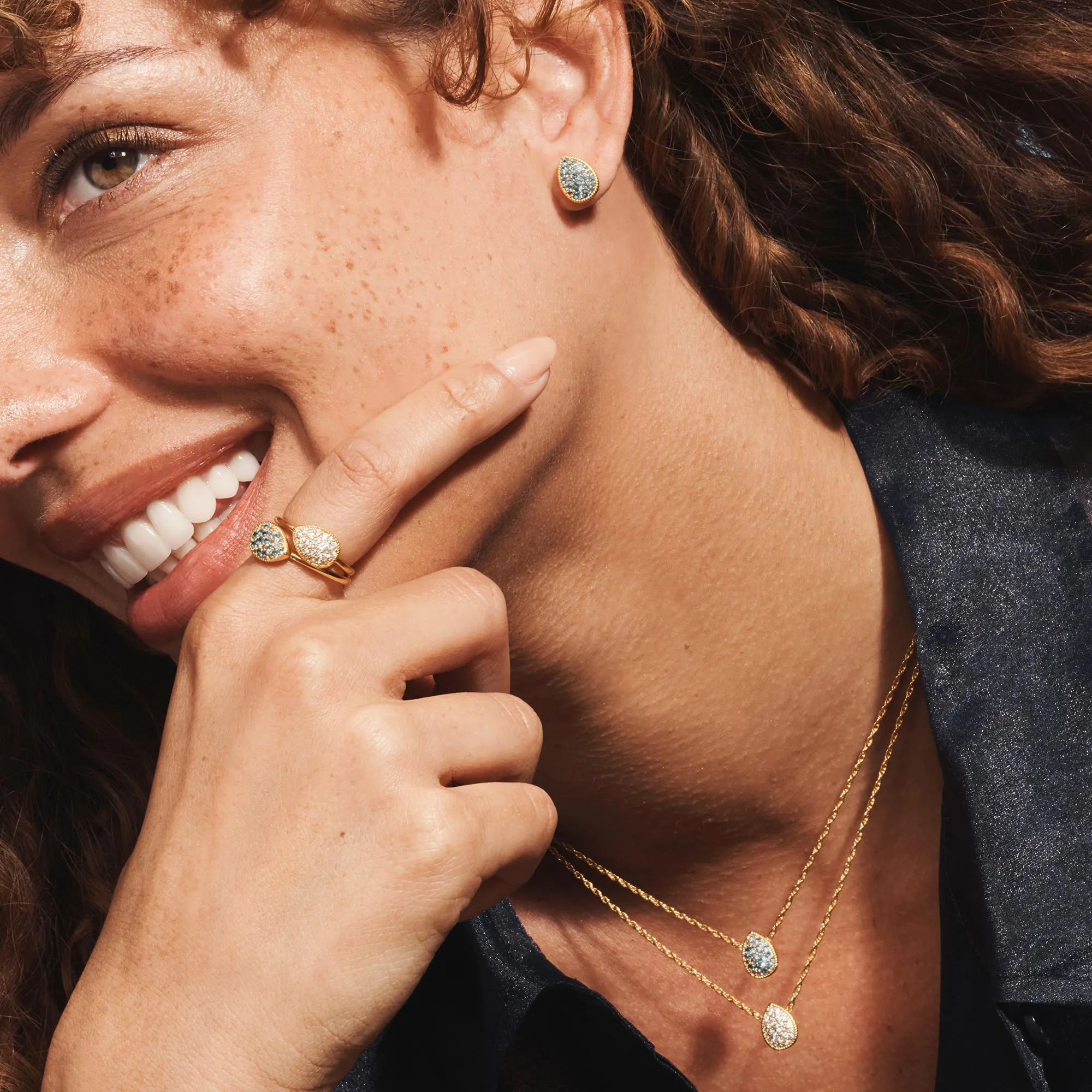 Pavé Teardrop Stacking Ring sold by Julie Vos product image thumbnail 2