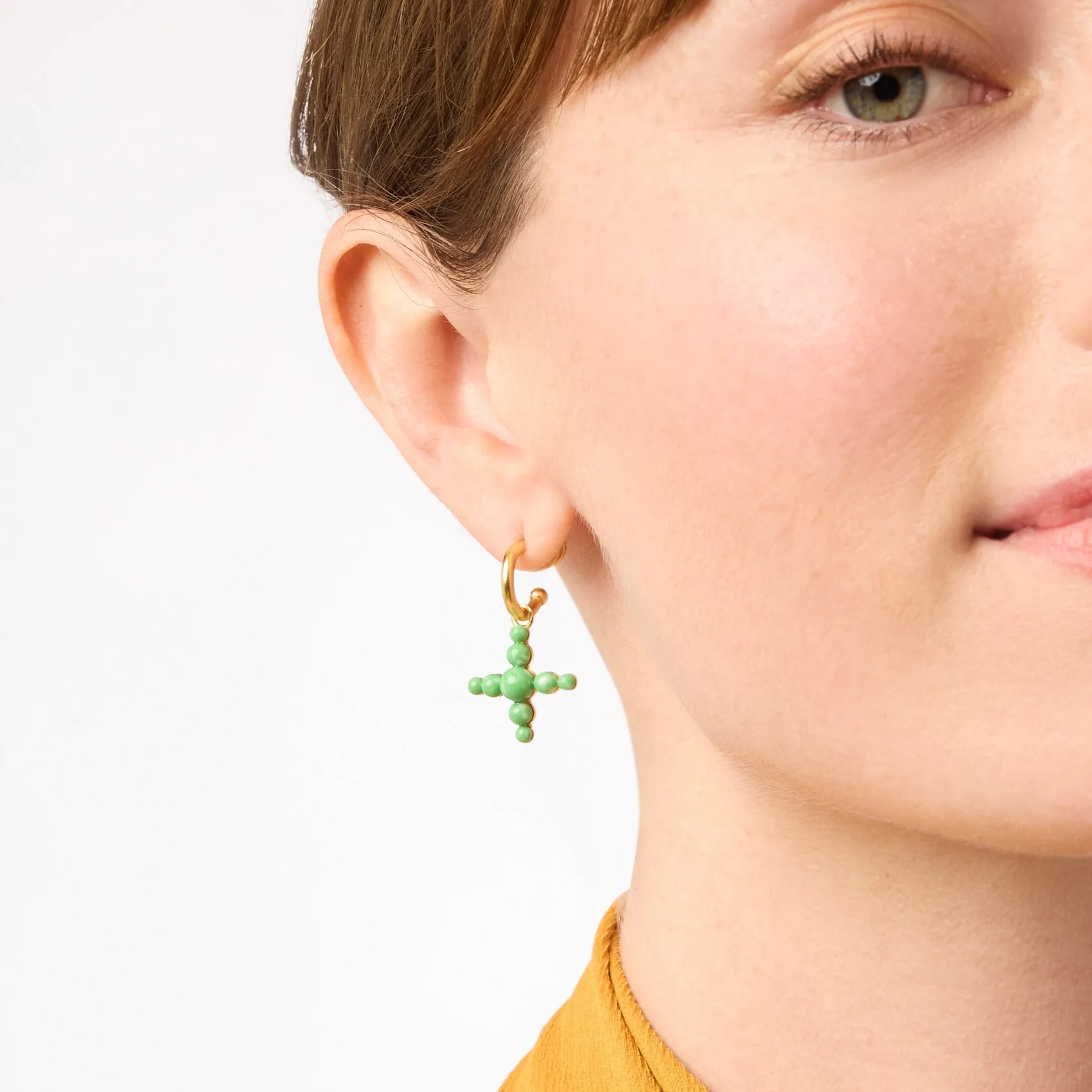 Gumdrop Cross Hoop & Charm Earring sold by Julie Vos product image thumbnail 5