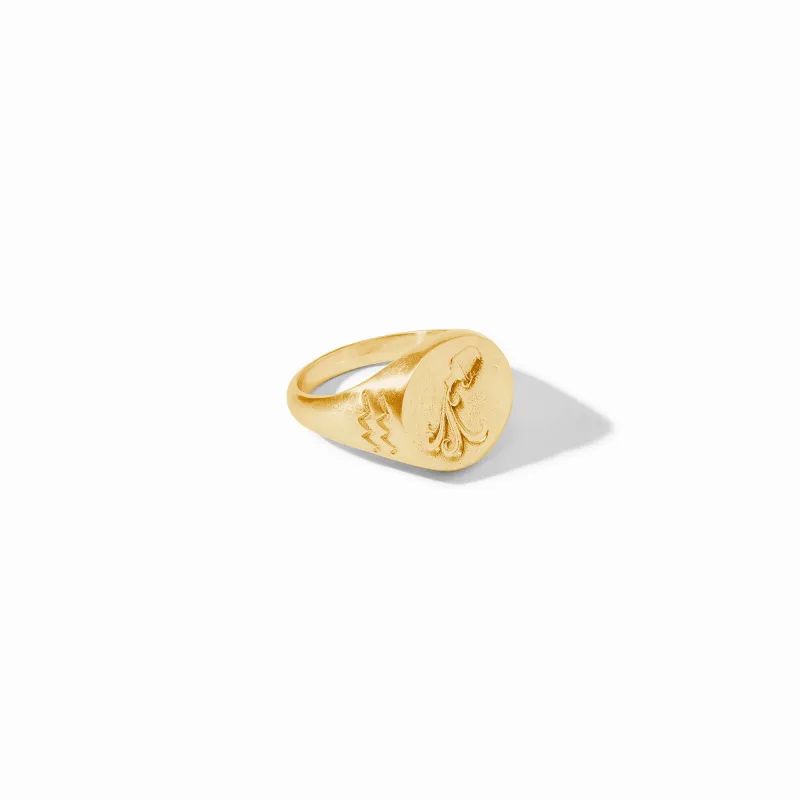 Zodiac Signet Ring - Aquarius sold by Julie Vos