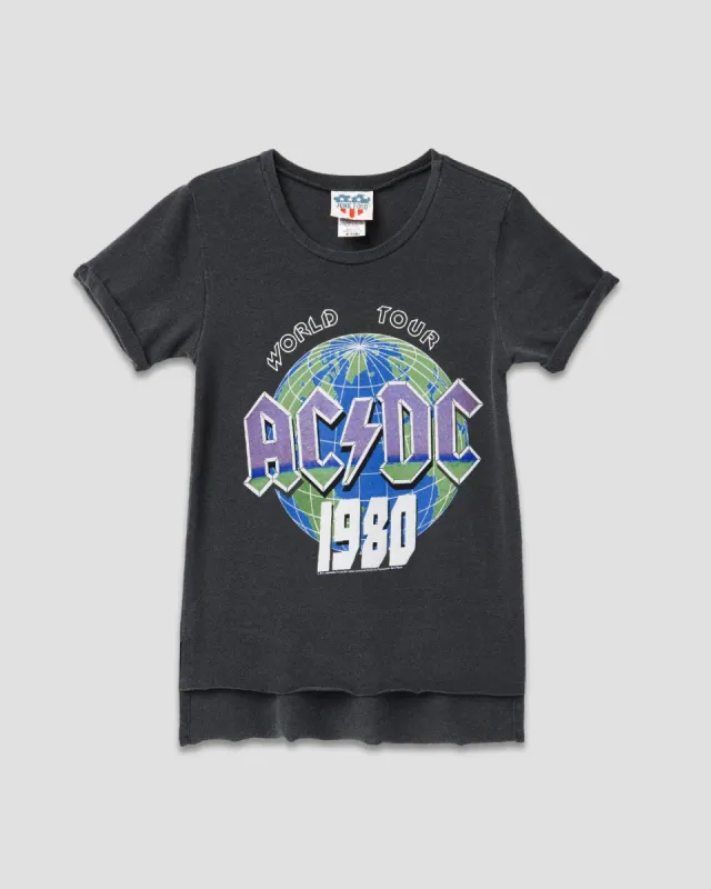 GIRLS AC/DC 1980 TOUR TEE sold by Junk Food Clothing