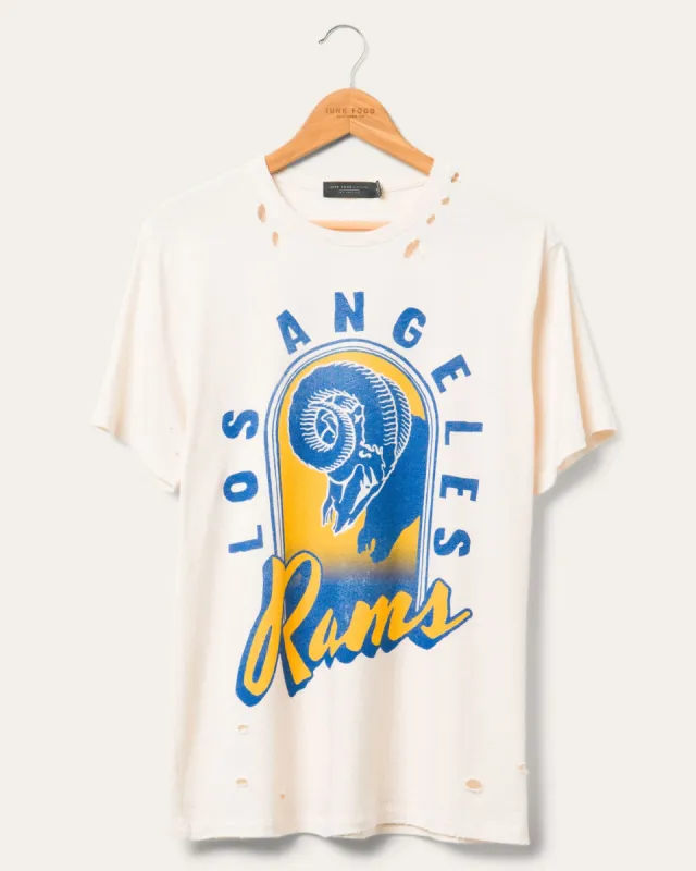 Los Angeles Rams Luau Vintage Destroy Tee sold by Junk Food Clothing