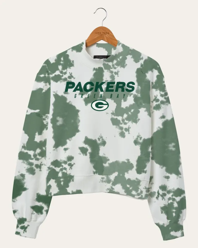 Women's NFL Green Bay Packers Tie Dye Mock Neck Fleece sold by Junk Food Clothing